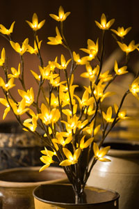 Forsythia Twig - 96L Large SIZE 39" Tall, 96 Lights