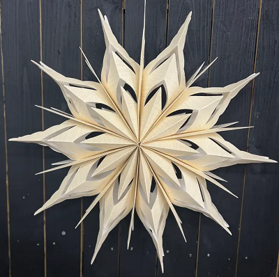 Large Cream Paper Snowflake 12x11in