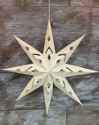 Large Star Shaped Paper Snowflake 12x7in