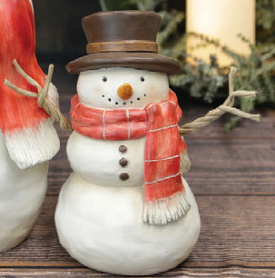 Red Scarf Resin Snowman 8.5