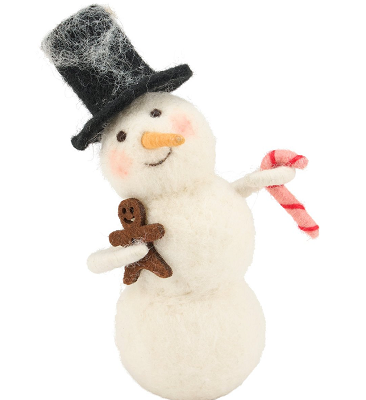 Gingerbread Snowman Critter Felted 6