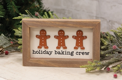 Holiday Baking Crew Gingerbread Men Framed Sign