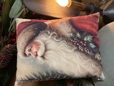 Traditional Santa Claus Handmade Pillow 9.5