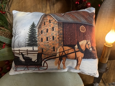 Dashing Thru The Snow Billy Jacobs Handmade Pillow 9.5