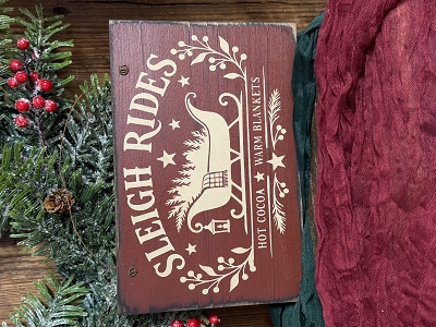 Sleigh Rides Handmade Wood Sign 9