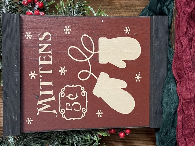 Mittens Handmade Wood Sign 10.5