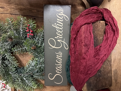 Seasons Greetings Handmade Wood Sign 18