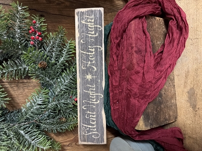 Silent Night, Holy Night Handmade Wood Sign 18