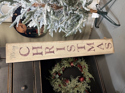 Merry Christmas Vertical Handmade Wood Sign 36