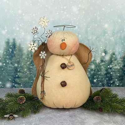 Peace the Snowy Snowman Angel