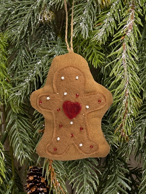 Beaded Gingerbread Fabric Ornament