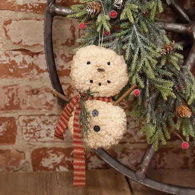 Sherpa Snowbaby Hanger with Ticking Scarf