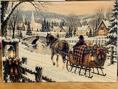 Christmas Sleigh Winter Scene Handmade 8