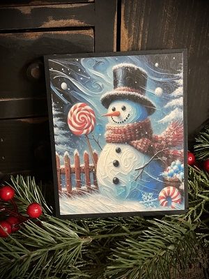 Handmade Thick Wood Block Art 5.5”x4.5”x1