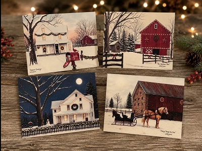 Billy Jacobs Handmade Set of 8 Greeting Christmas Cards & Envelopes Blank Inside