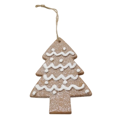 Light Gingerbread Resin Tree Ornament (w/hanger)  	3.25 x 0.25 x 4.5/7.75 in.