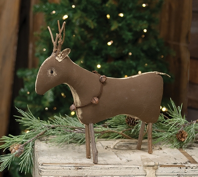 Stiffened Fabric Primitive Standing Reindeer